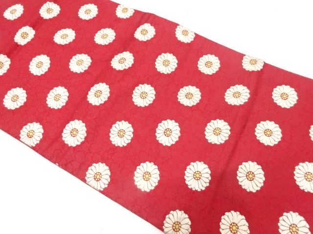 JAPANESE KIMONO / ANTIQUE NAGOYA OBI / SILK / WOVEN FLOWERS